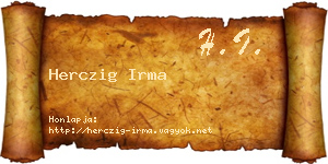 Herczig Irma névjegykártya