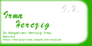 irma herczig business card